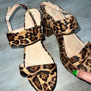 Cheetah print platform sandals